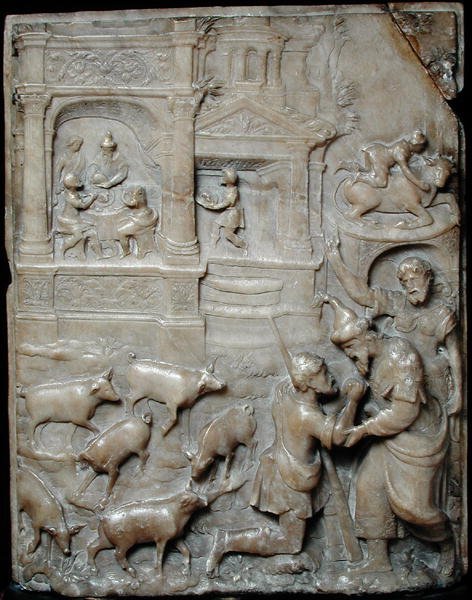 Rilievo che raffigura il ritorno del figliol prodigo, da Malines da Flemish School