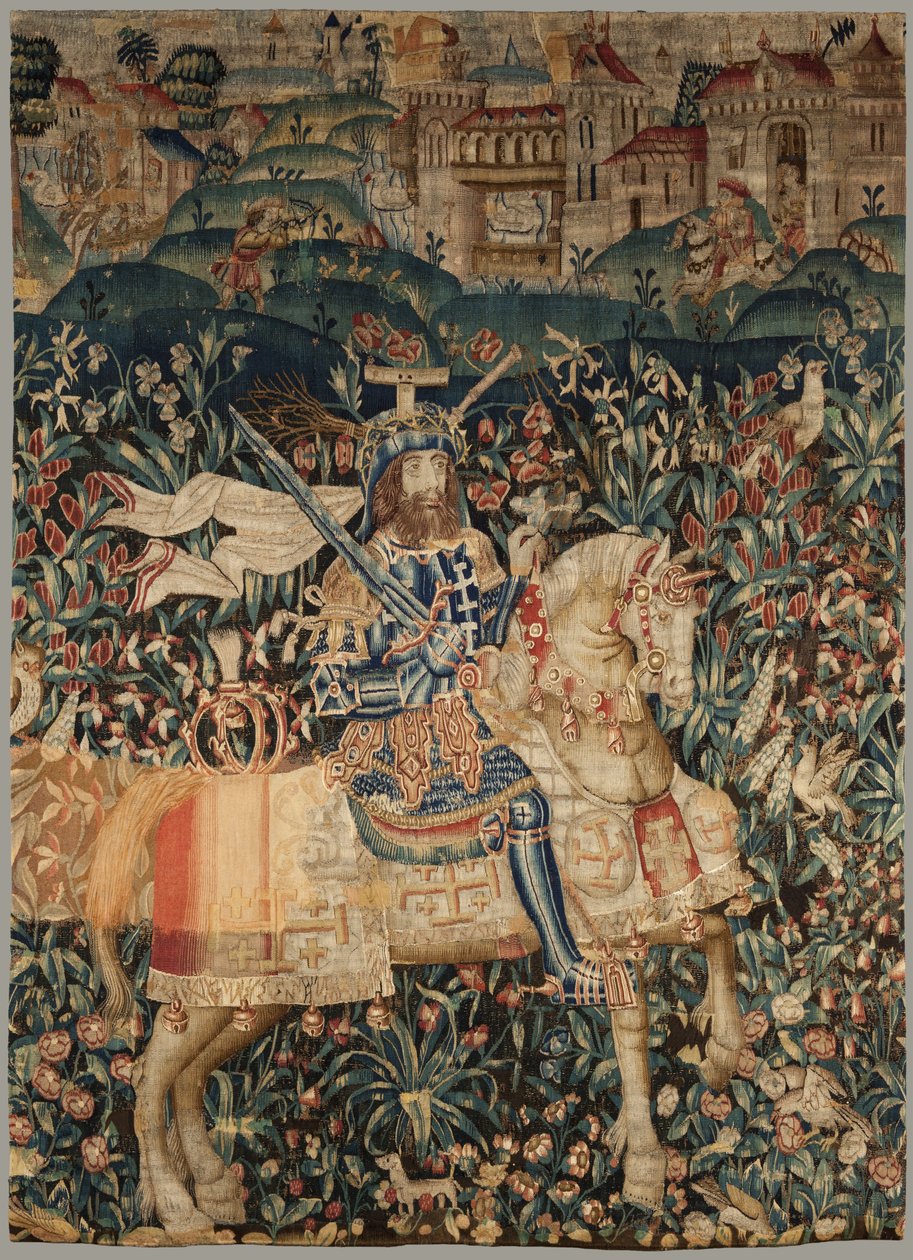 Arazzo raffigurante Goffredo di Buglione, c.1500 da Flemish School