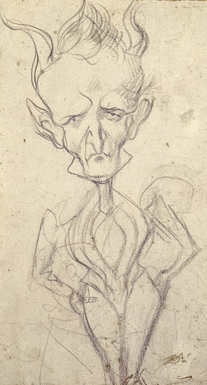 Caricatura di Hector Berlioz (1803-69) da French School