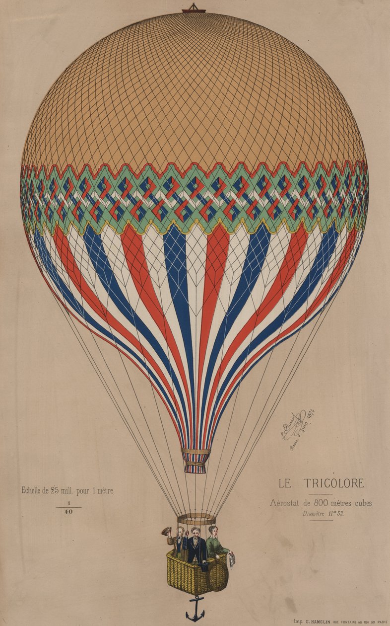 Pallone francese Le Tricolore, 1874 da French School