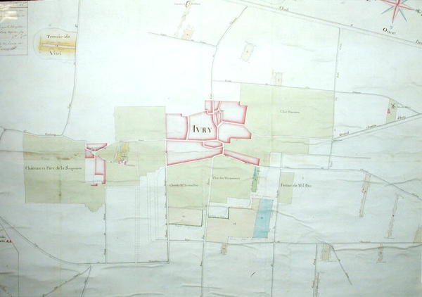 Mappa di Ivry e dintorni (dettaglio) da French School