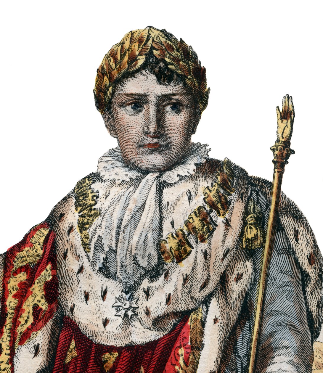 Ritratto di Napoleone I (Napoleone Bonaparte) (1769-1821), Imperatore dei Francesi, in abiti imperiali da French School