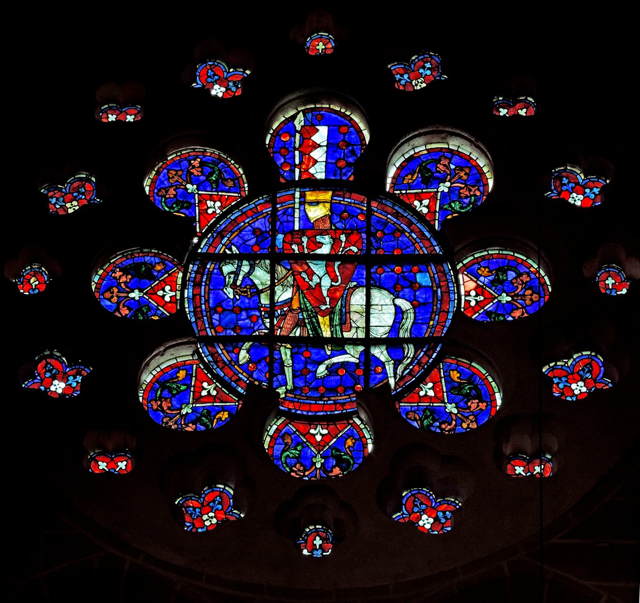 Rosone raffigurante Simon de Montfort, Cattedrale di Chartres da French School