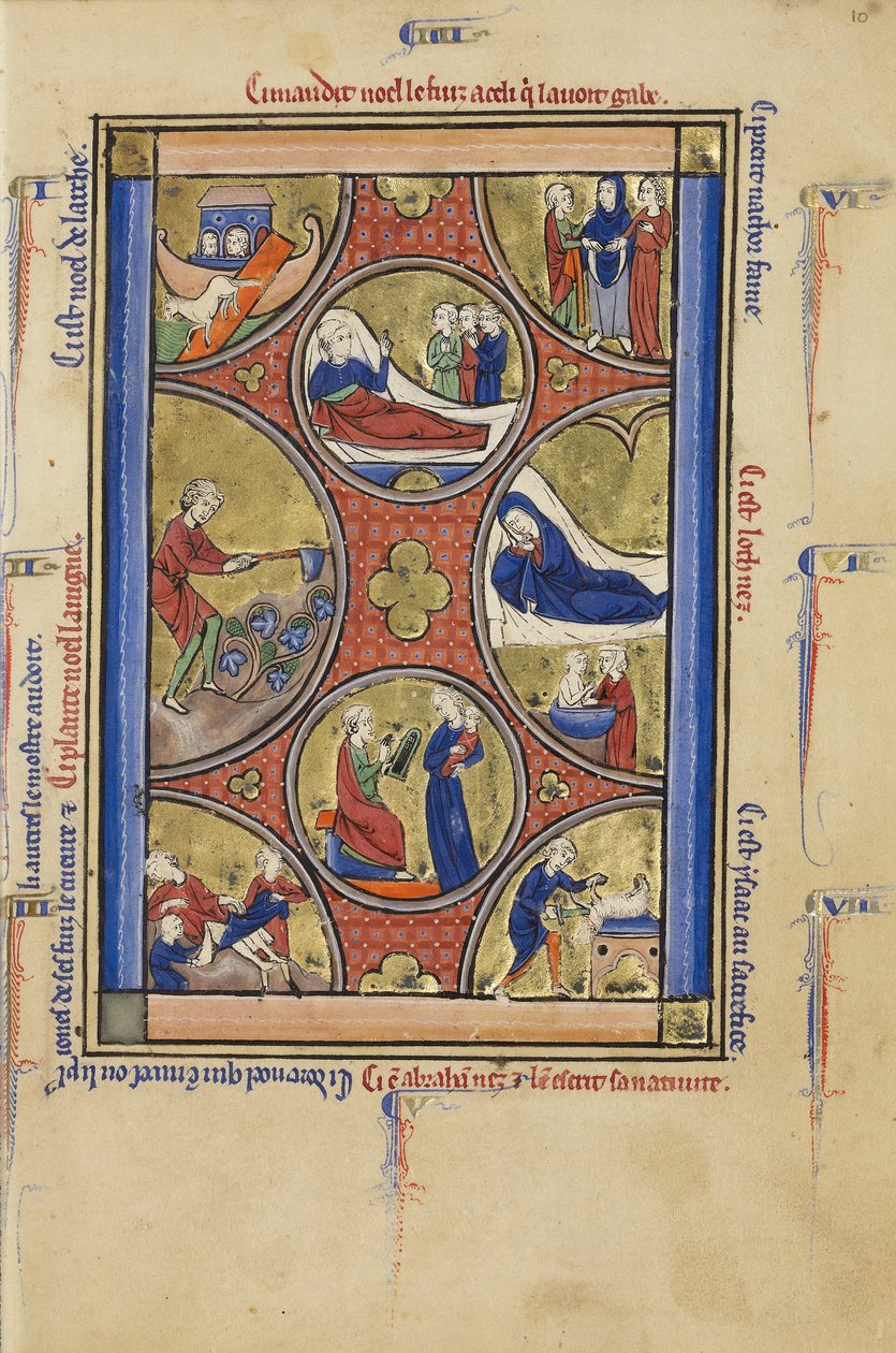 Scene delle vite di Noè e Abramo, c.1250-60 da French School