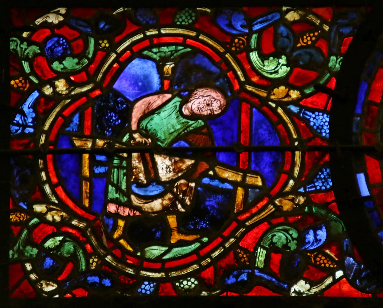 Calzolaio, scena dalla Vita di San Martino, Cattedrale di Chartres da French School