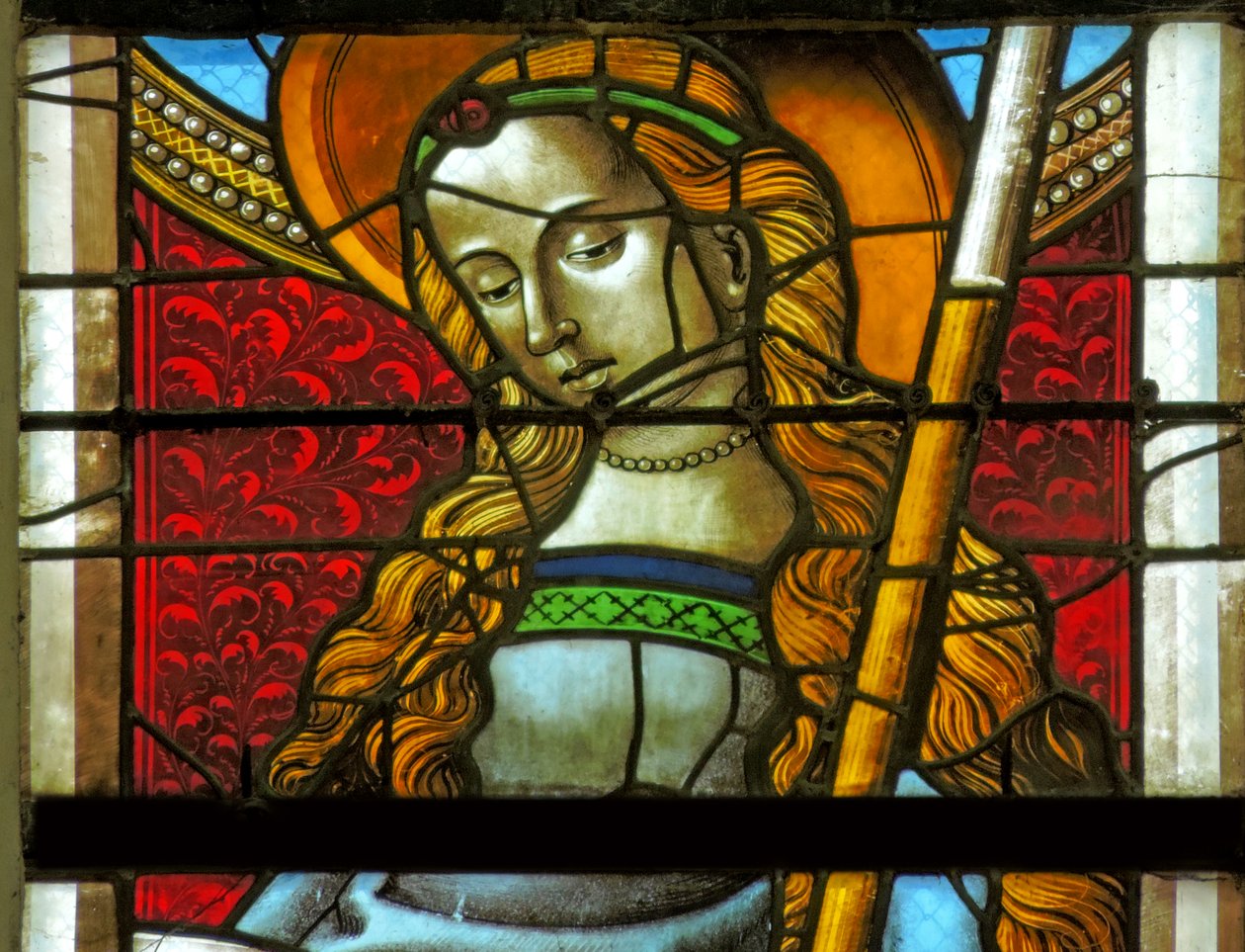 Vetrata raffigurante Santa Genoveffa da French School