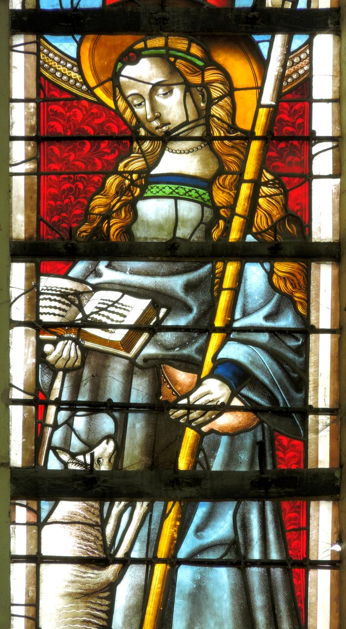 Vetrata raffigurante Santa Genoveffa da French School