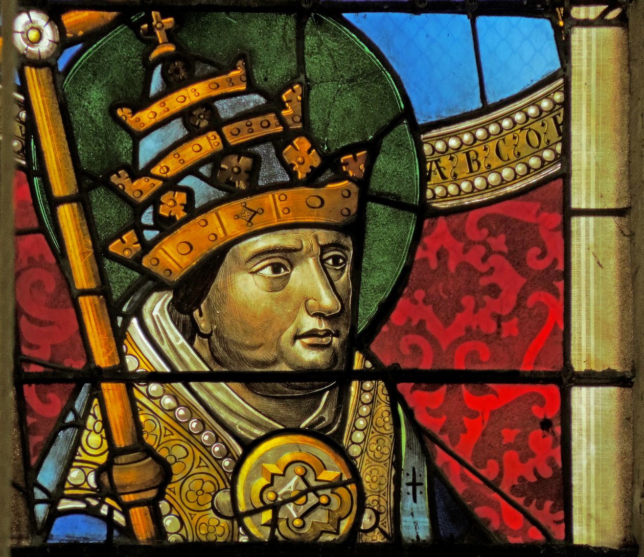 Vetrata raffigurante San Gregorio da French School