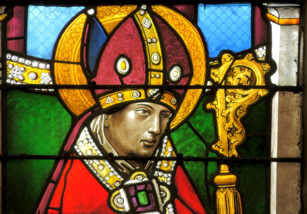 Vetrata raffigurante San Nicola da French School