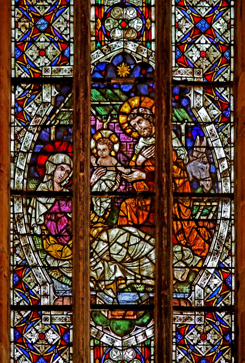 Vetrata raffigurante la Natività da French School