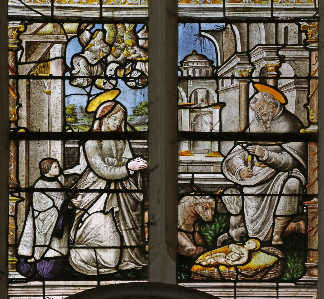 Vetrata raffigurante la Natività da French School