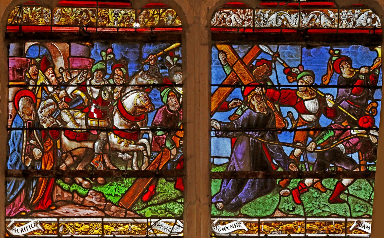 Vetrata raffigurante la Via Crucis da French School