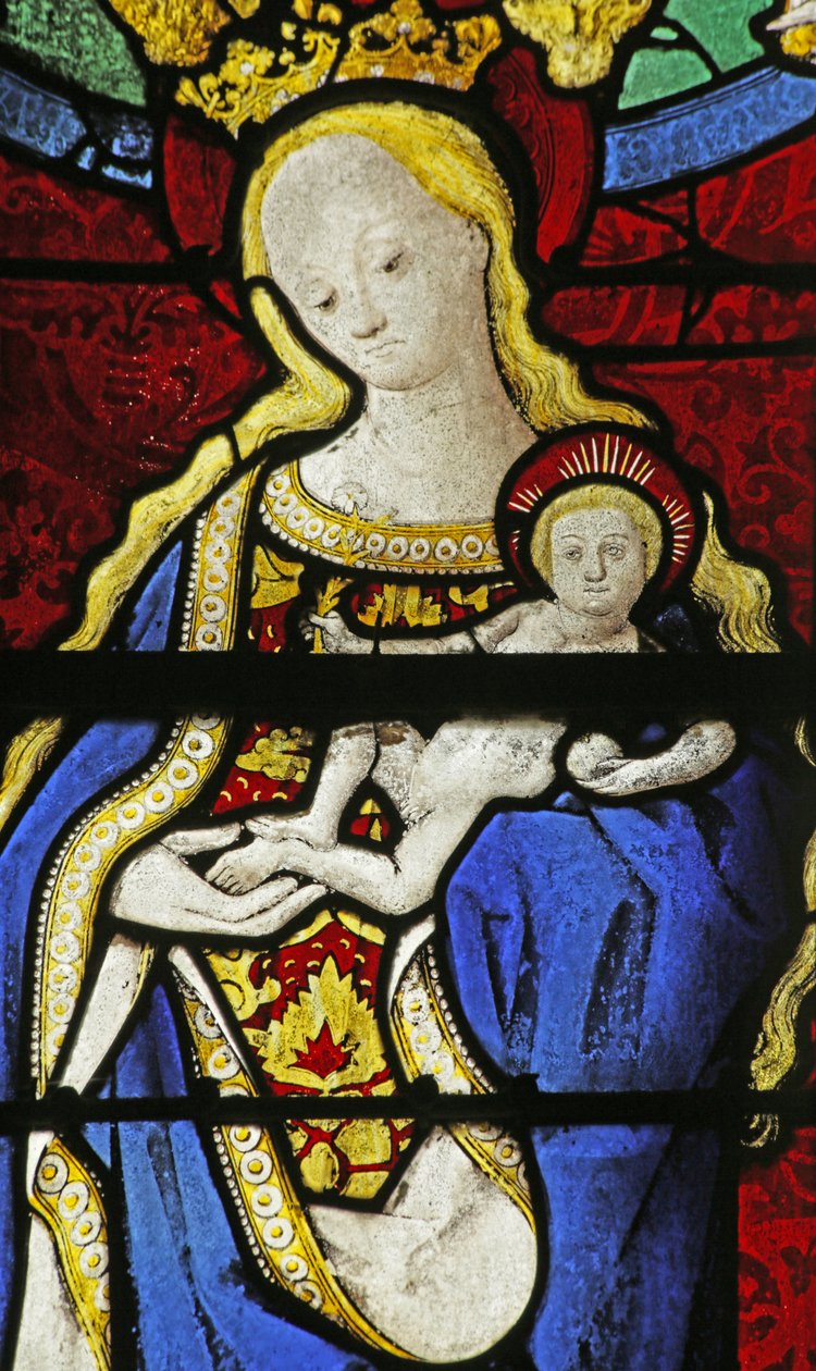Vetrata raffigurante la Vergine Maria da French School