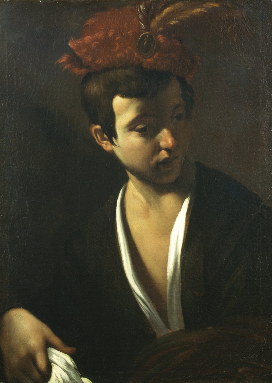 Ragazzo con cappello piumato da Unknown