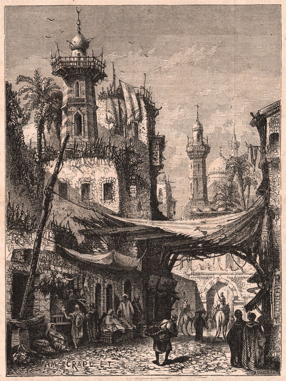Vista di una strada nella parte vecchia del Cairo, Egitto da Unknown