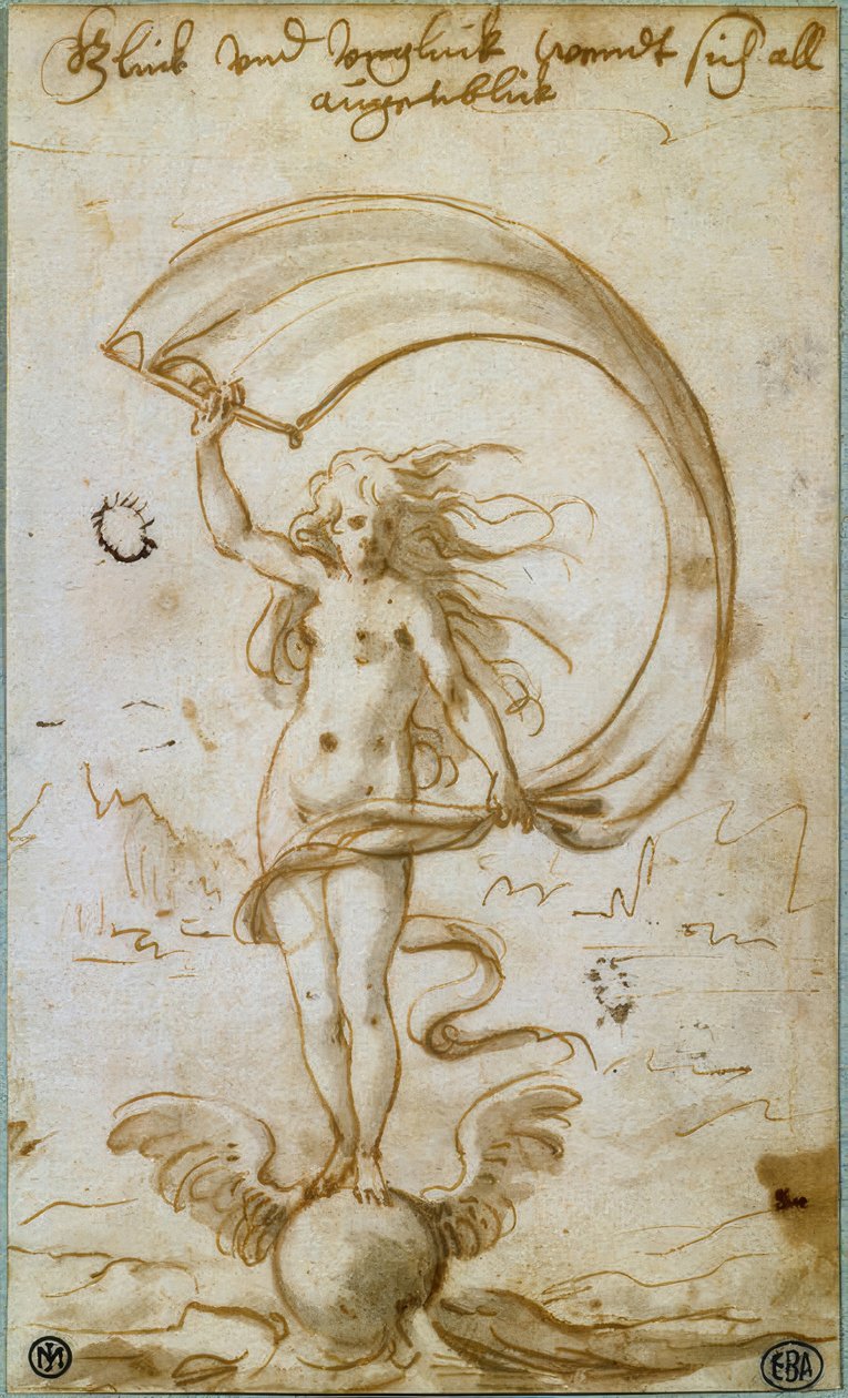 Fortuna con vela su una sfera alata da Löscher and Petsch