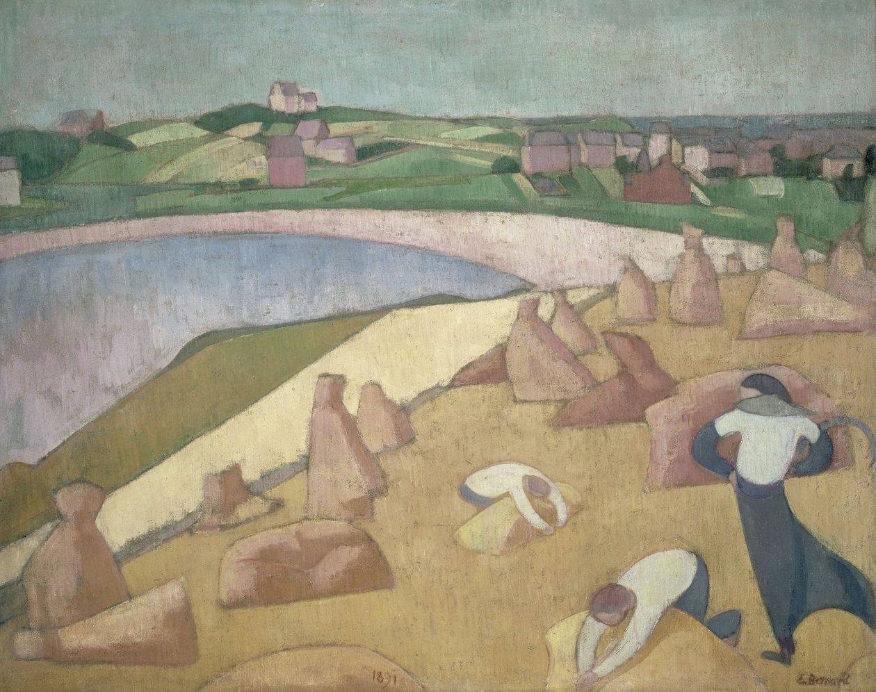 Mietitura al bordo del mare da Unbekannt Unbekannt