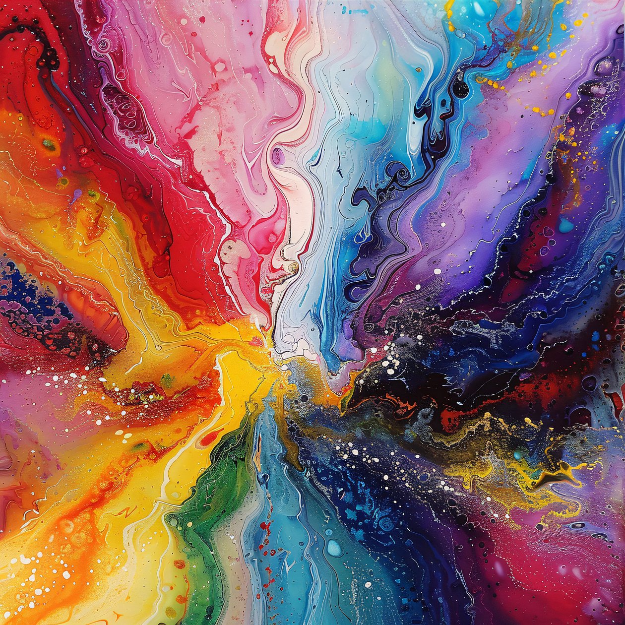 Arte astratta con colori acrilici su tela stampe d