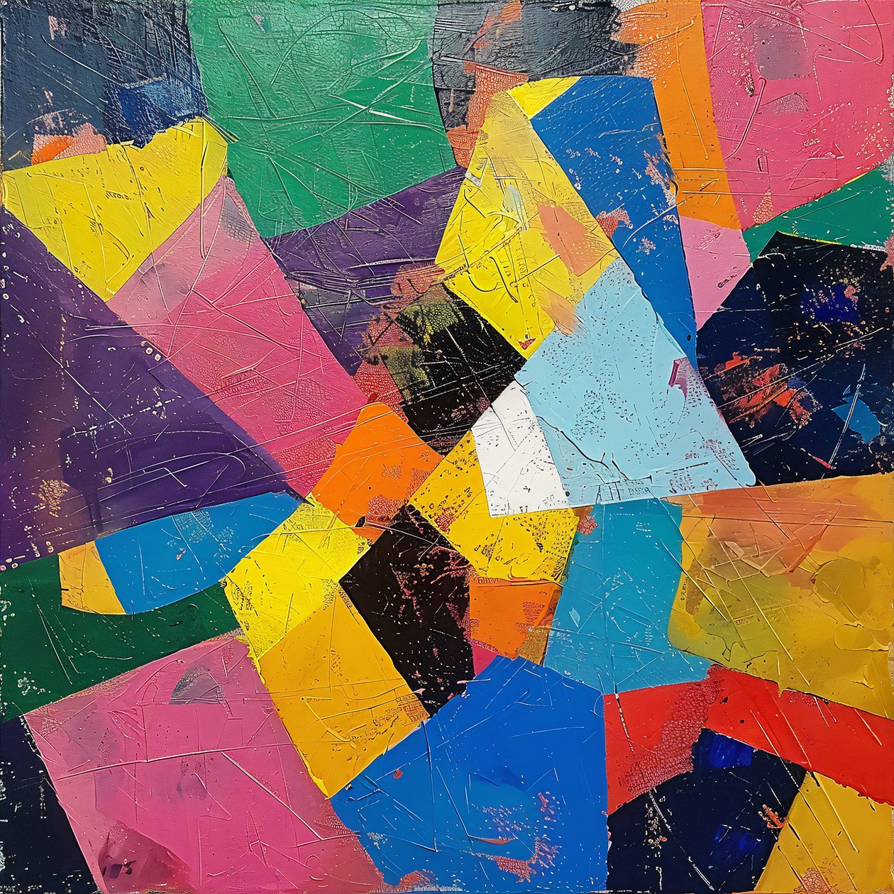 Pittura acrilica colorata su tela per decorazione del soggiorno o della camera da letto da F. Abderrahim