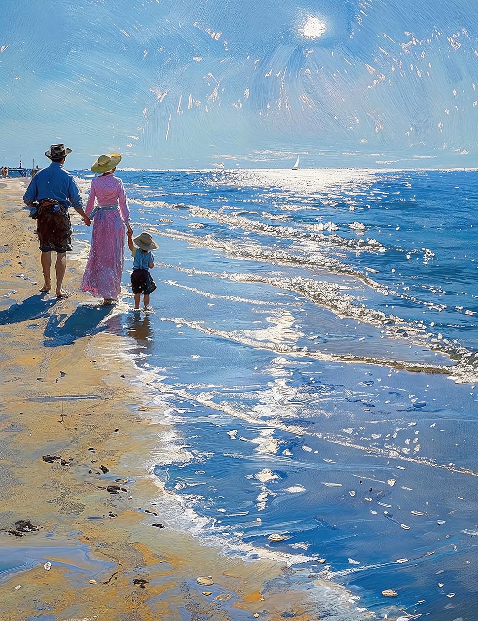 Paesaggio con spiaggia isolata, decorazione murale per qualsiasi stanza da F. Abderrahim