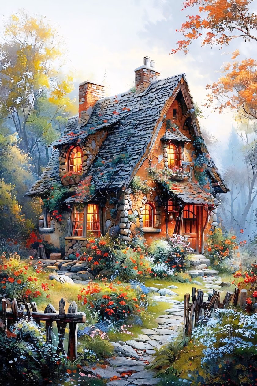 Pittura di paesaggio su tela, pittura di fattoria, decorazione murale della natura da F. Abderrahim