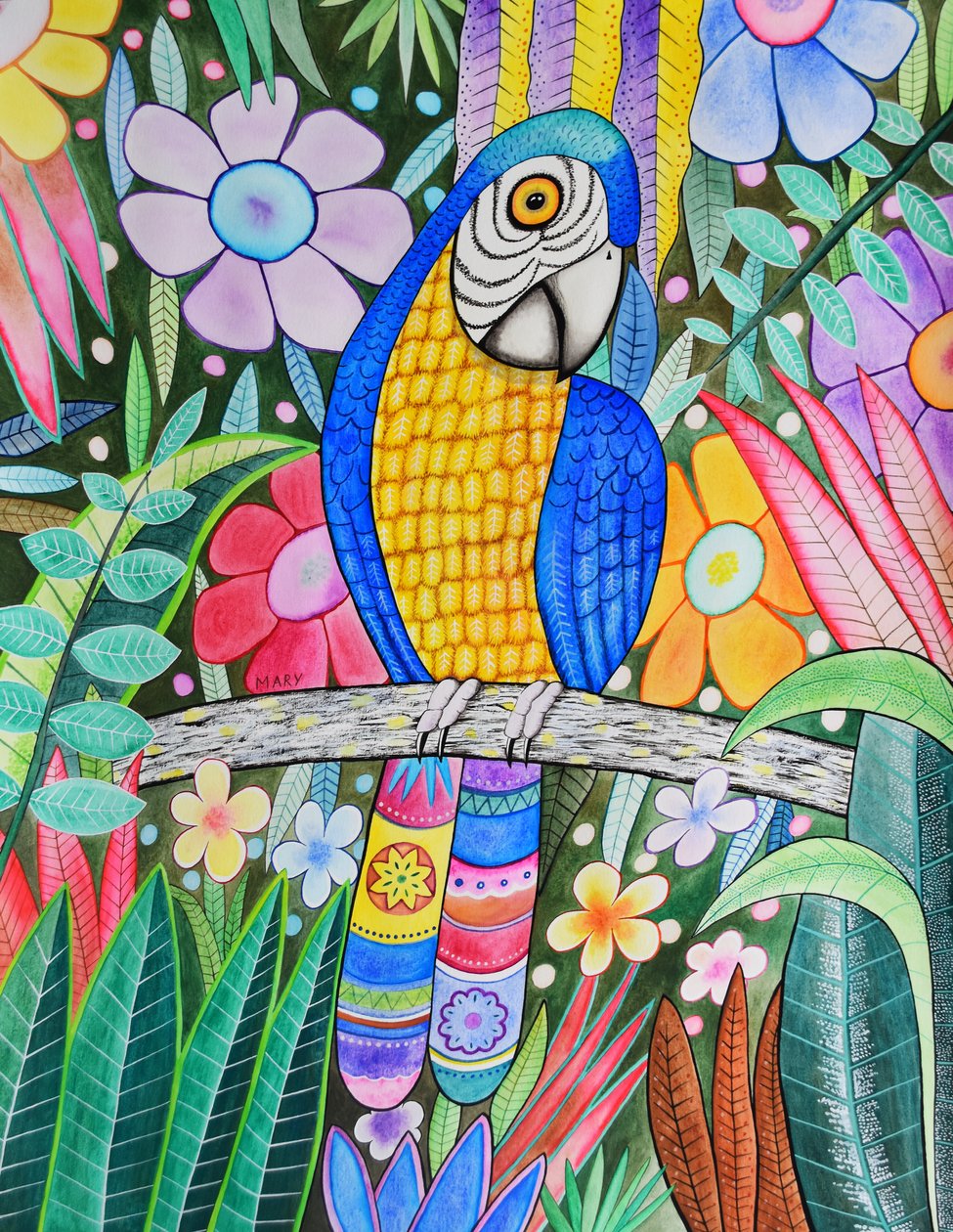 Papagei da Marys Watercolors
