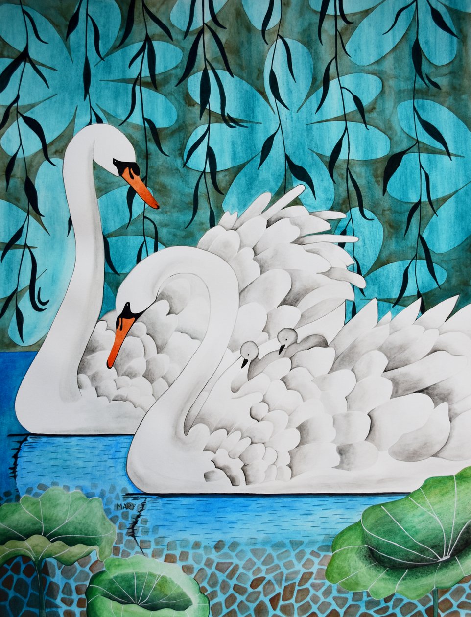 La famiglia Swan da Marys Watercolors