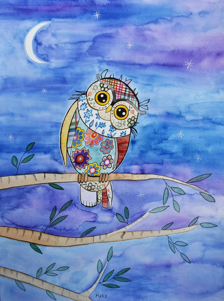 Piccolo gufo da Marys Watercolors
