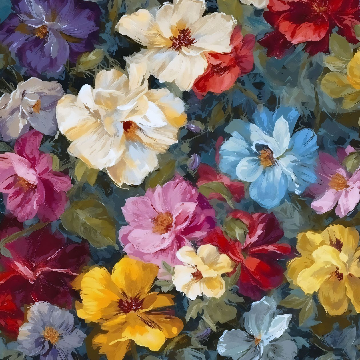 bellissimi fiori impressionisti dipinti a mano e dettagliati, vendita Wall Decor da F. Abderrahim