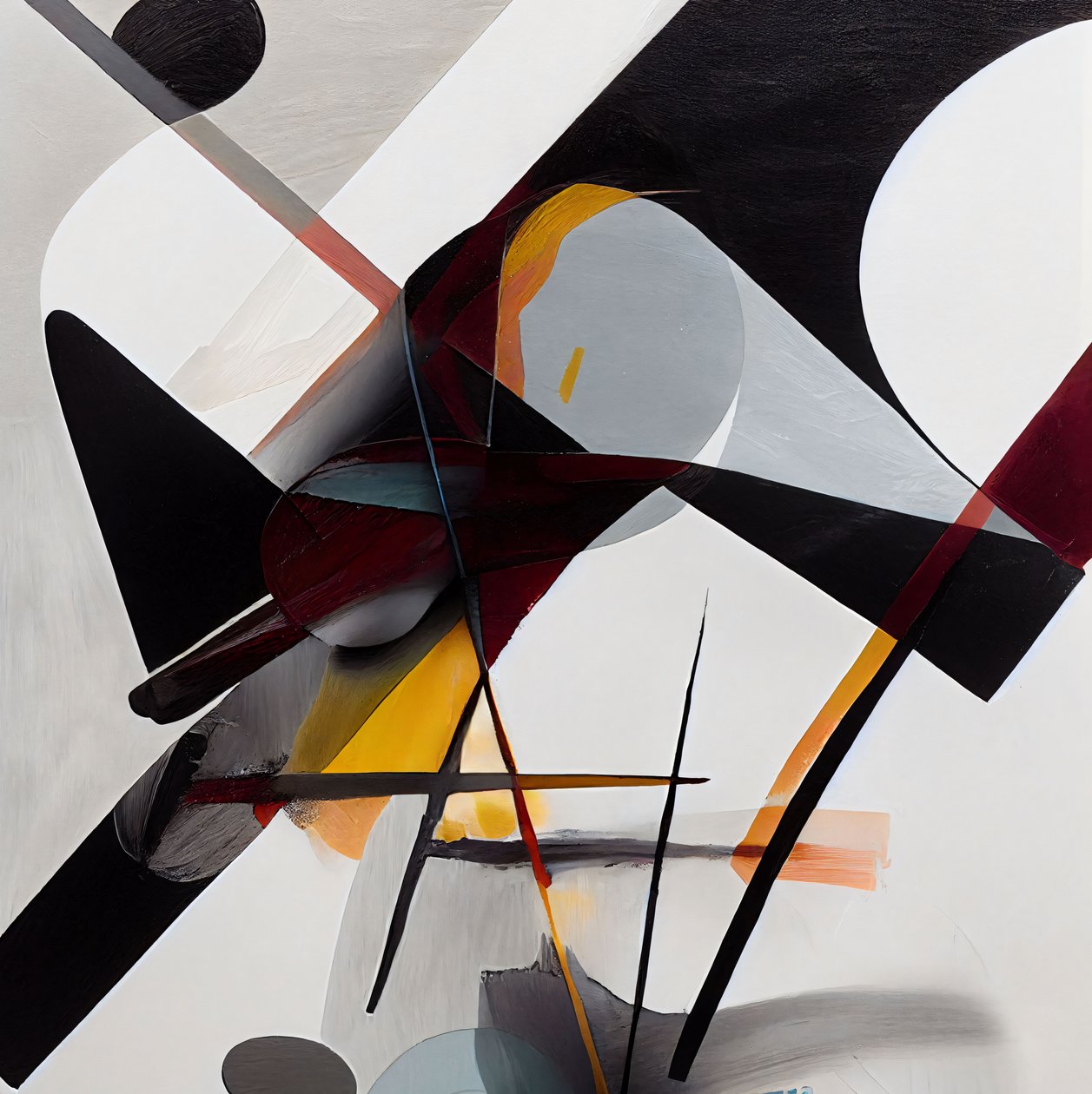 Pennello espressivo, arte astratta delle forme, design creativo, decorazione murale per il soggiorno da F. Abderrahim