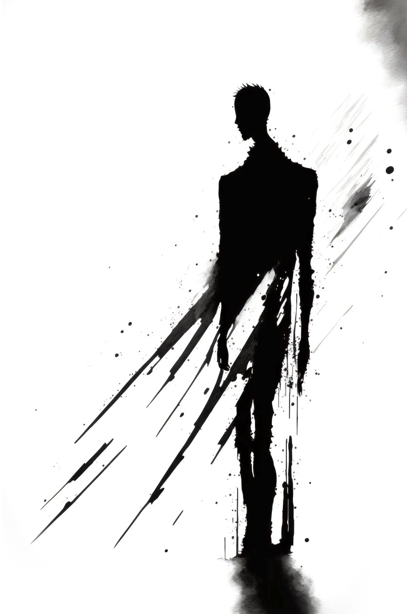 Solitudine povertà depressione Astratto, Arte in bianco e nero, stampe d