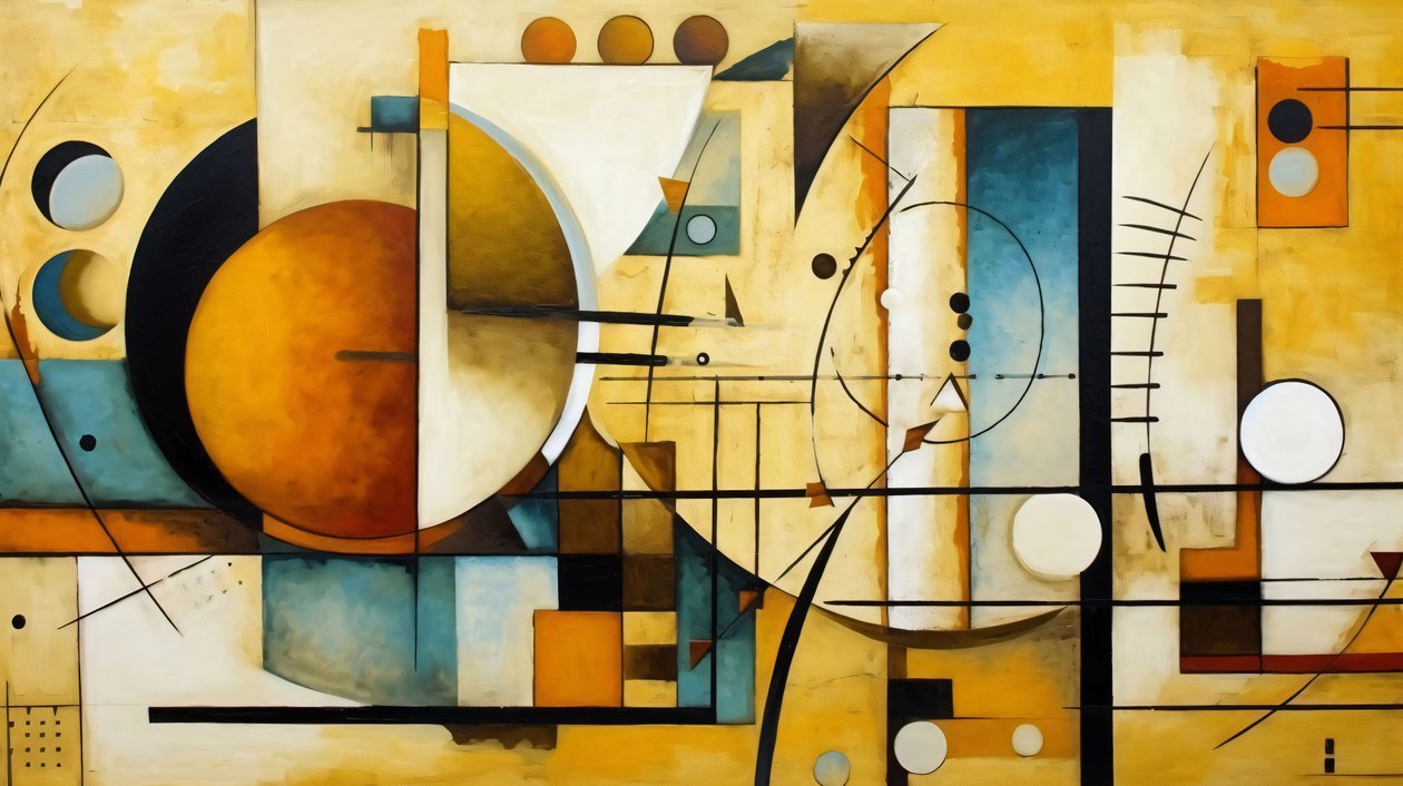 forme di pittura astratta, matematica e geometria, decorazioni murali per l