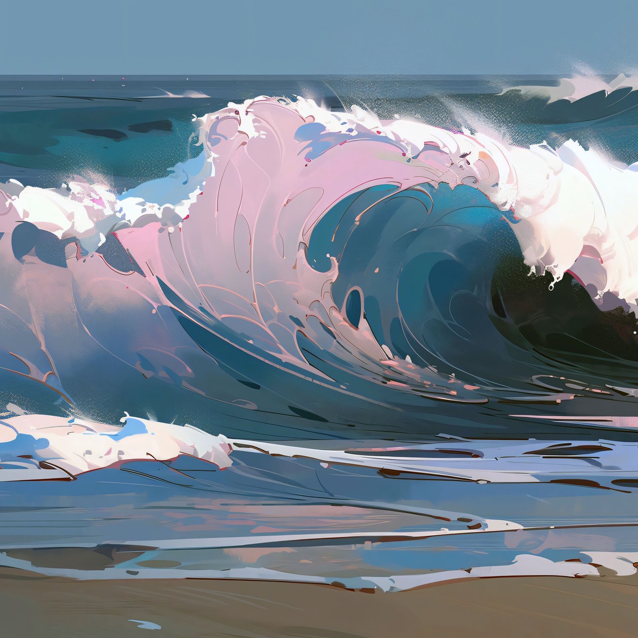 Ocean Beach Beautiful Waves and Water, Home wall decor per la camera da letto da F. Abderrahim