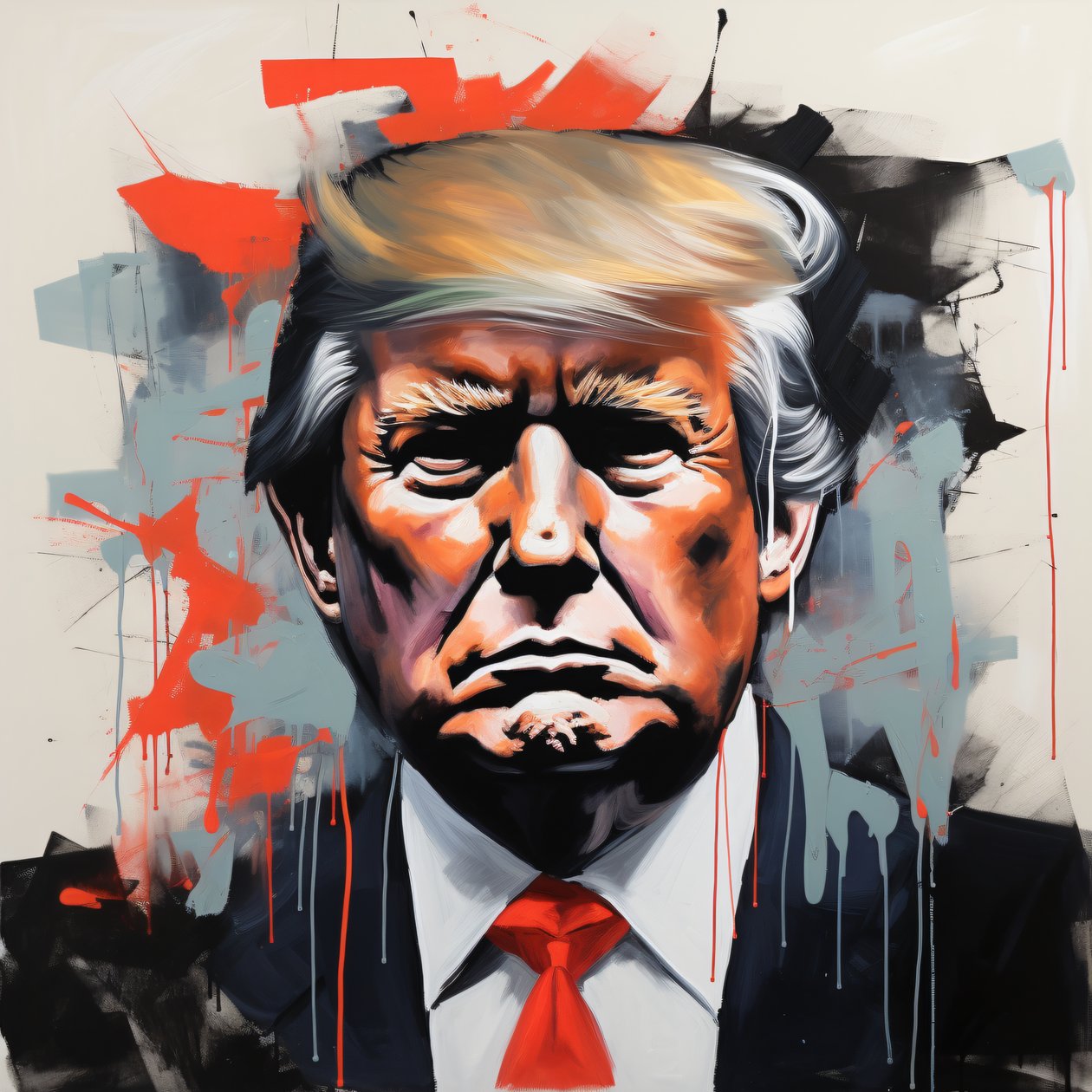 Stampa su tela del dipinto di Donald Trump, decorazione murale con cornice da F. Abderrahim
