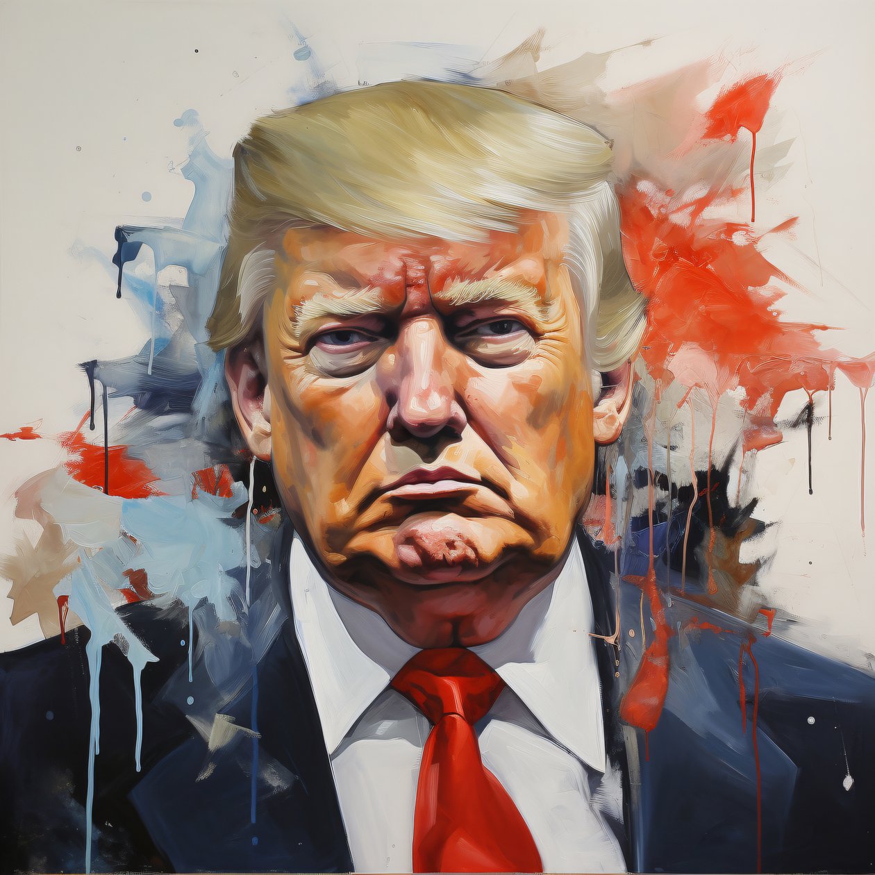 Donald Trump Pop Art Stampa su tela, legno incorniciato, Tela moderna Arte murale da F. Abderrahim