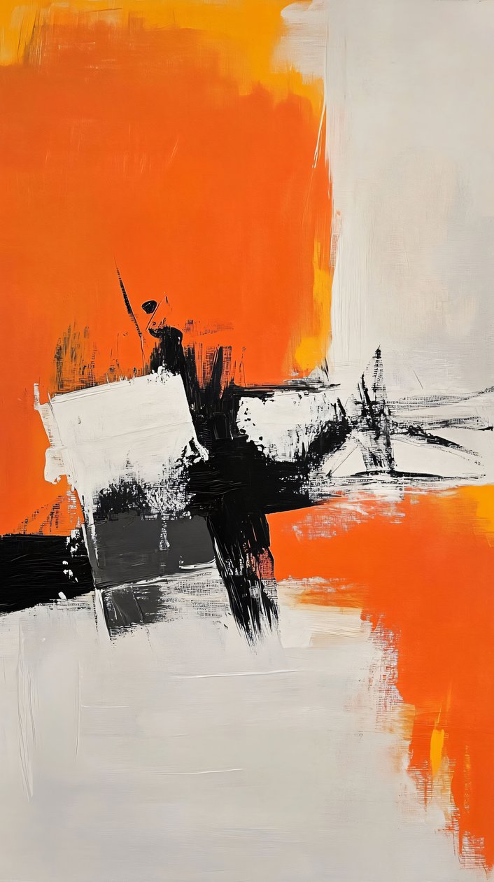 Quadro arancione, decorazioni astratte moderne per la casa, decorazioni murali per la camera da letto da F. Abderrahim