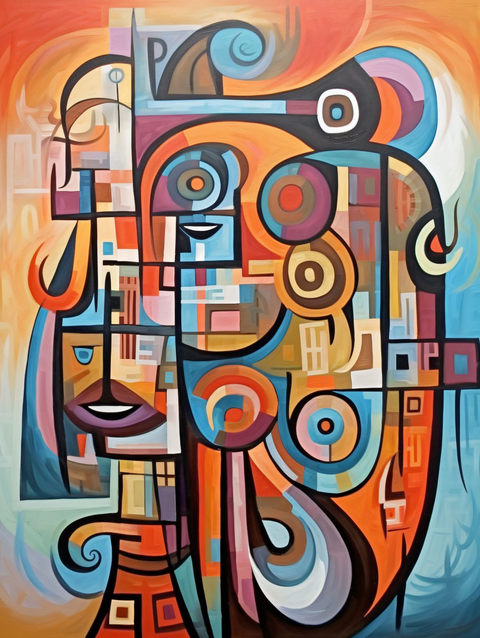 Bellissimi graffiti cubisti, idee di decorazione murale moderna da F. Abderrahim