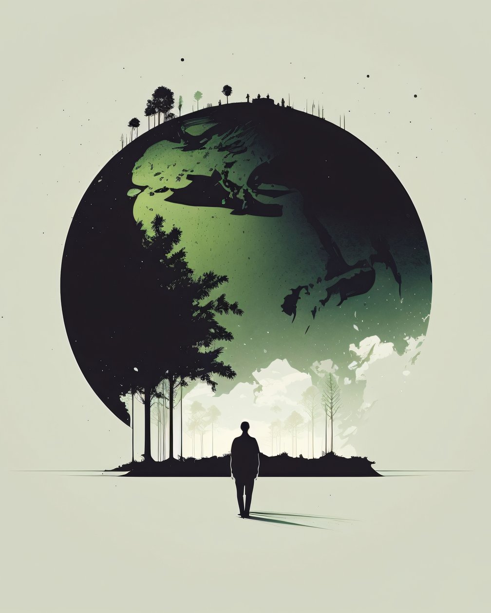 Astratto minimalista di un mondo unito, stampe d
