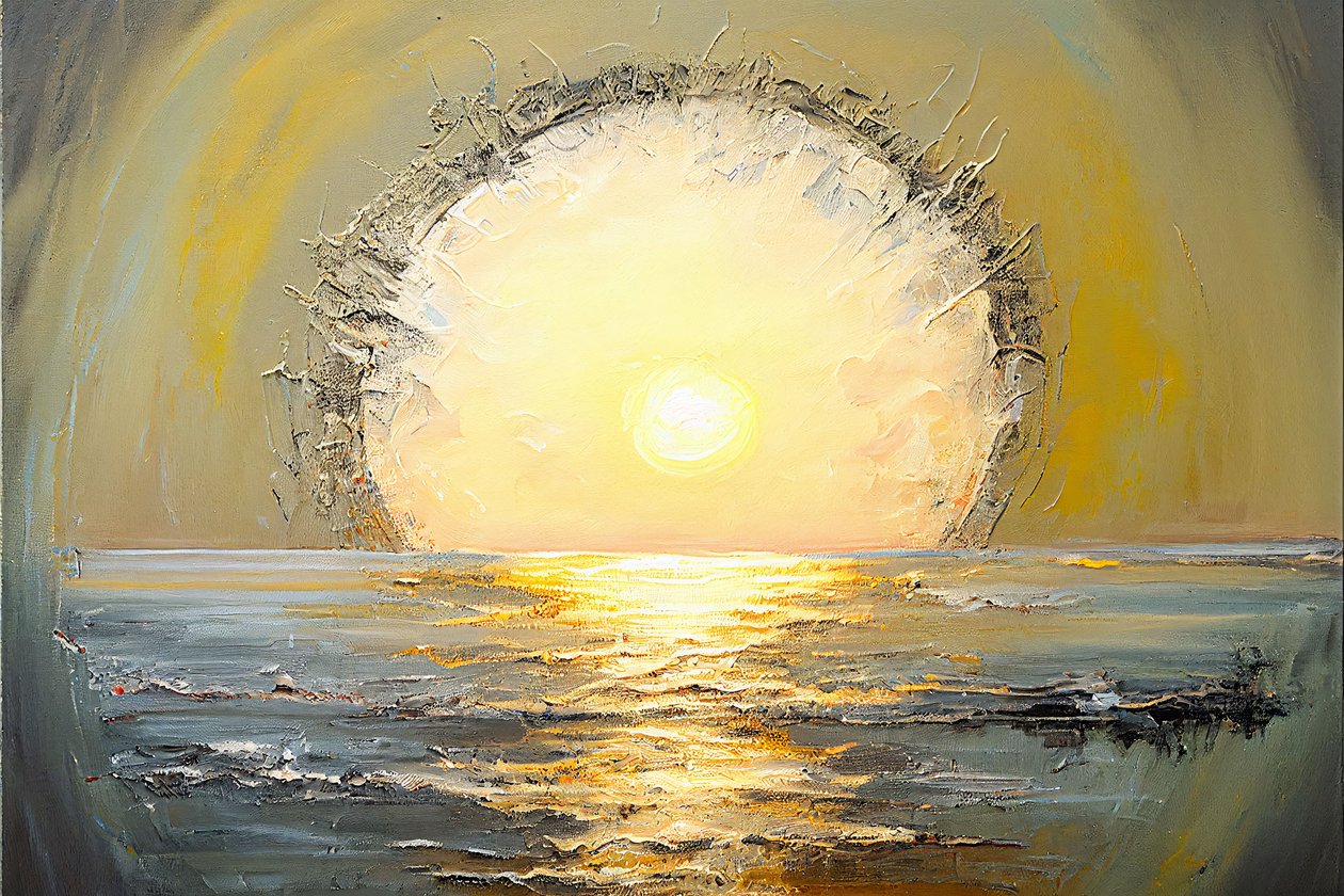 Astratto di un sole gigante sull
