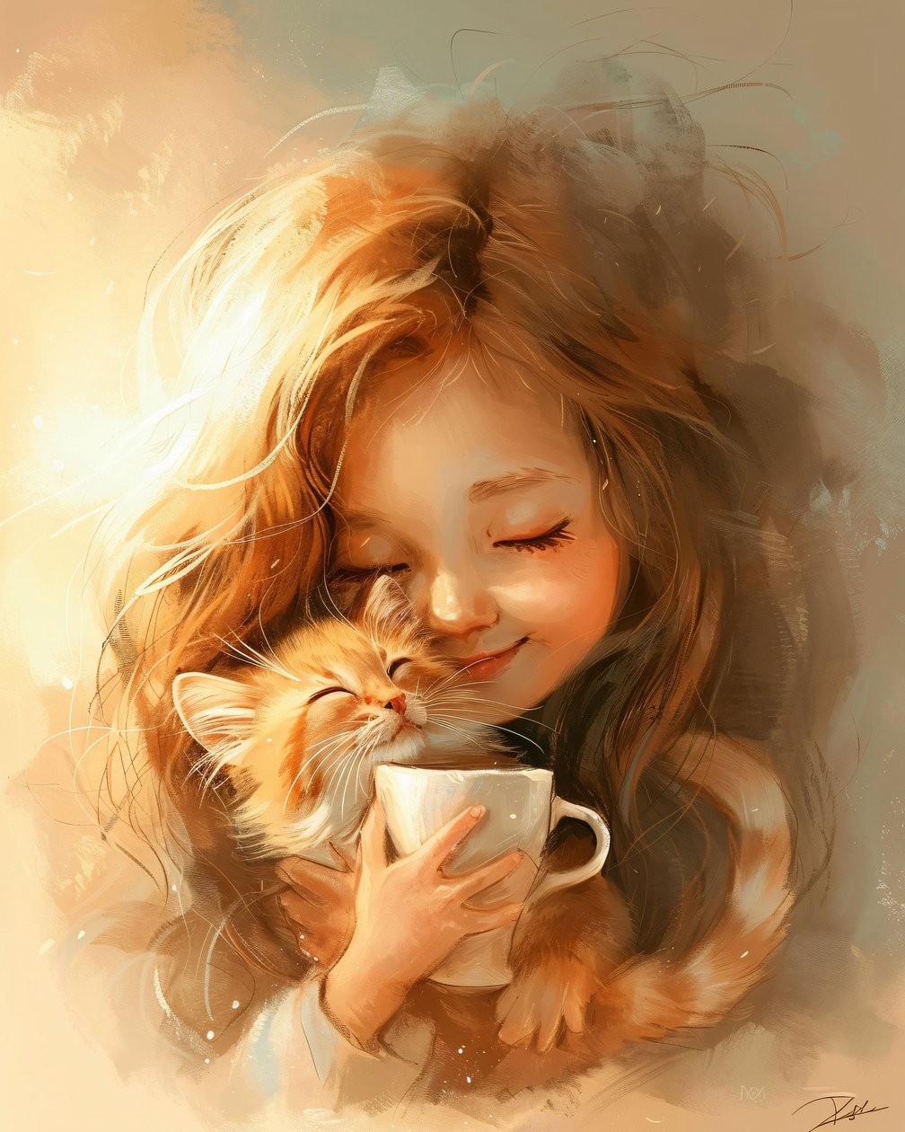 La bambina, il suo gatto e l