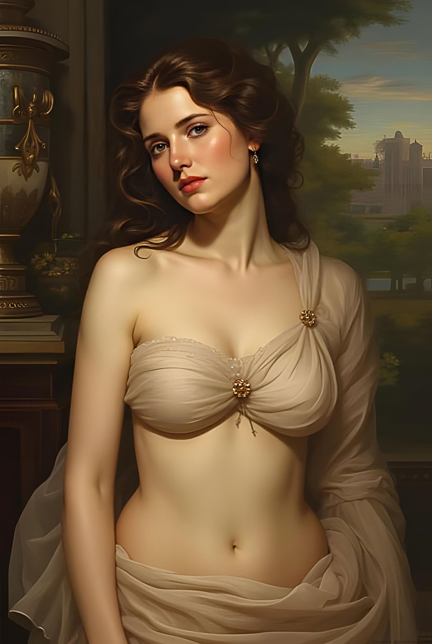 Profilo di donna innamorata, Fantasia, pittura surrealista, stampe d