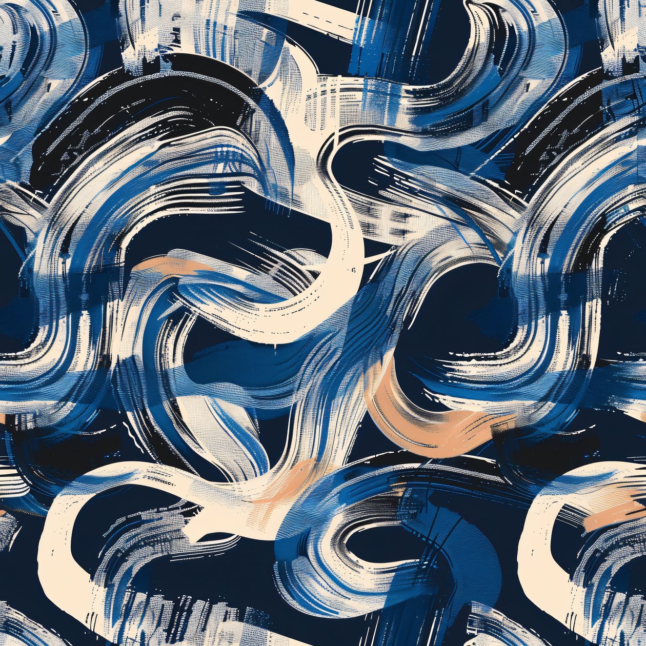 Vibranti pennellate astratte, design di texture astratte, stampe su tela da F. Abderrahim
