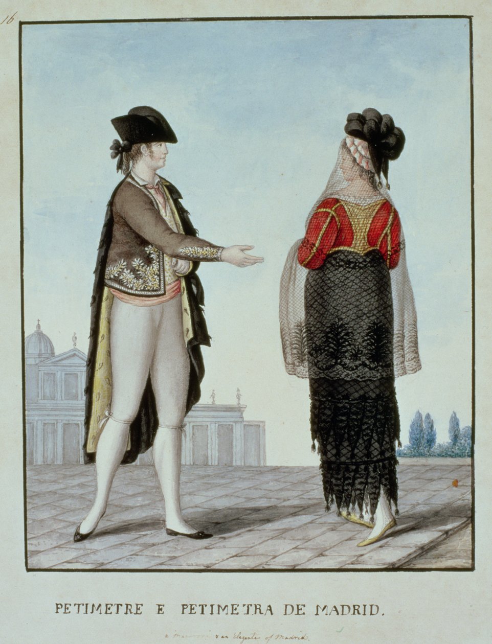 Nobile e nobildonna di Madrid, fine XVIII secolo da 18th century Naples school