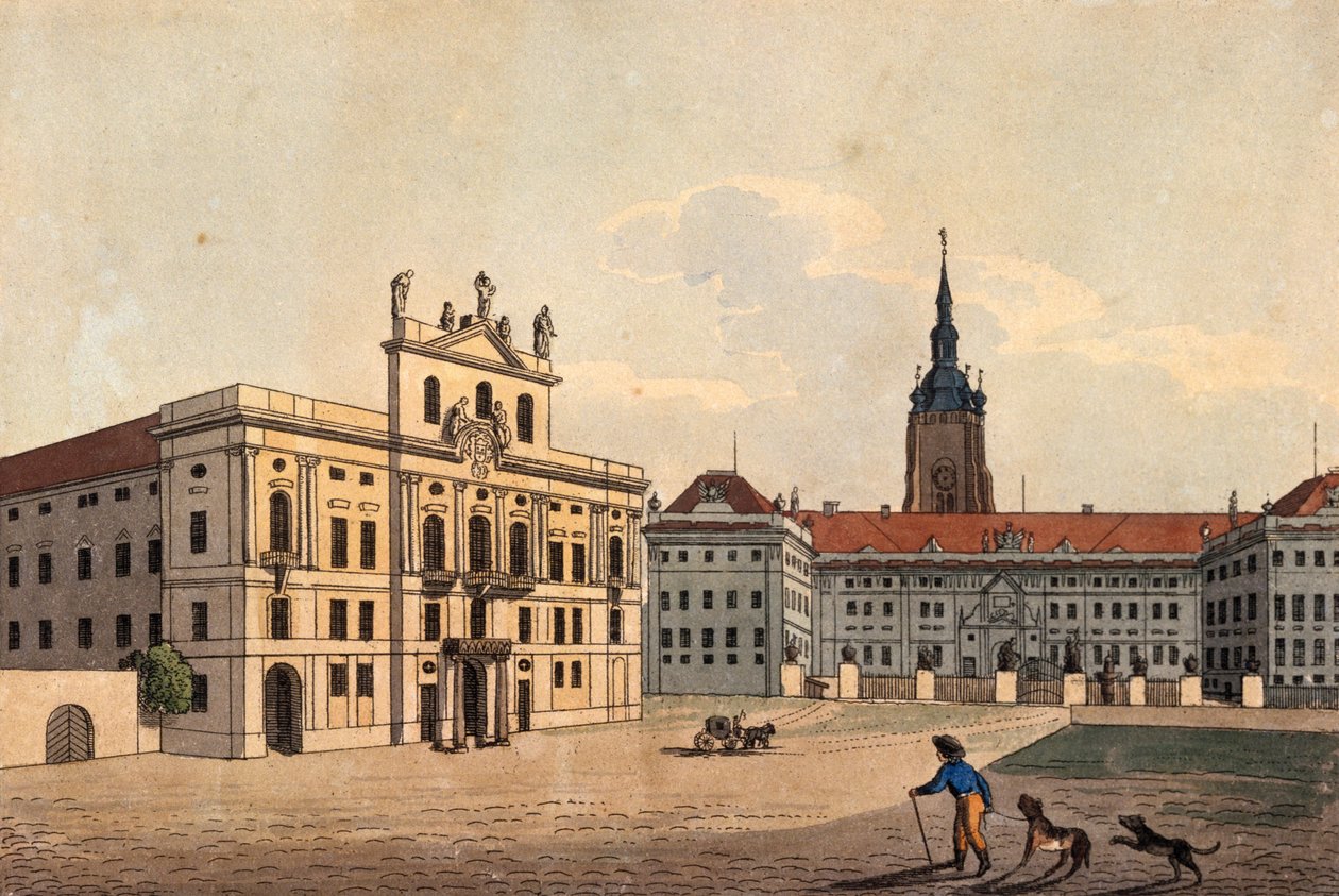 Palazzo degli Arcivescovi e il primo cortile del Castello di Praga, c.1810 da A. and Berka, Johann Gustav