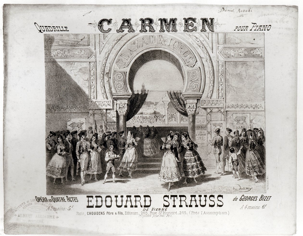 Copertina della partitura del quadriglia per pianoforte da 