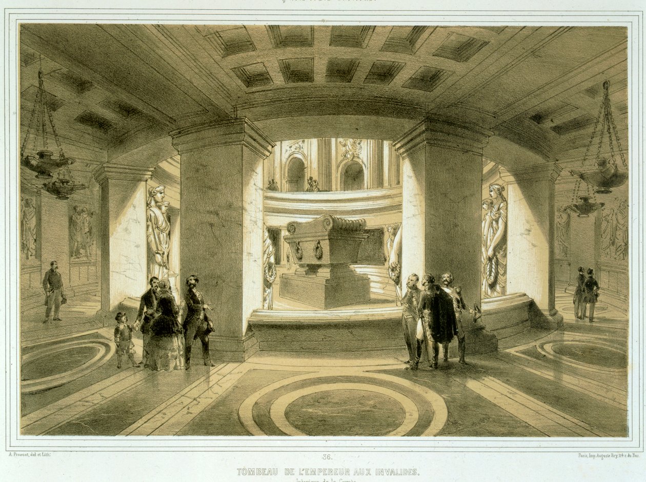 Tomba di Napoleone agli Invalides, da Paris et ses Environs, pubblicato c.1850-60 da Abbé Prévost