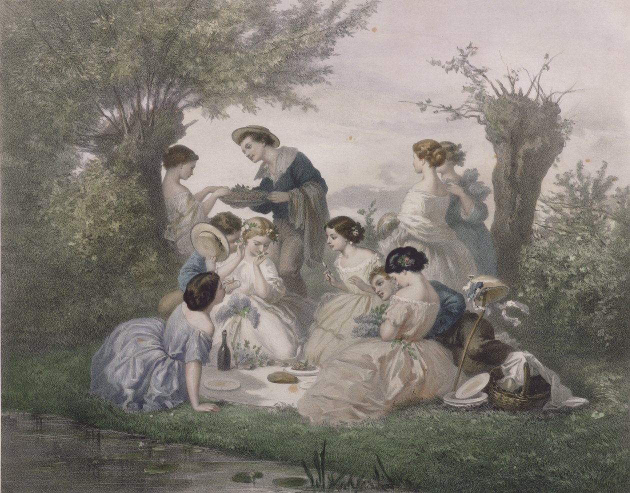 Colazione in Primavera, inciso da Regnier, Bettannier e Morlon da A. de Beaumont