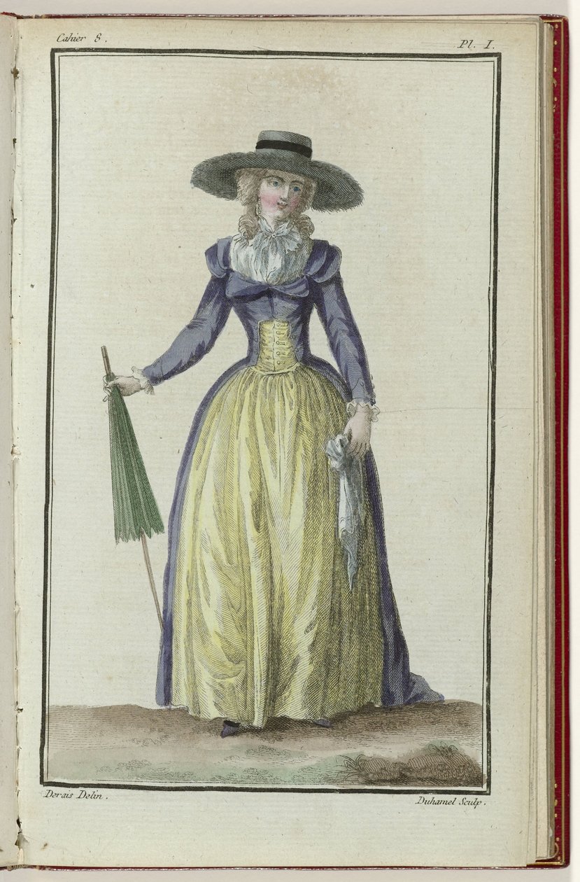 Cabinet des Modes ou les Modes Nouvelles, 1 Marzo 1786, 8e cahier, pl. I da A.B. Duhamel