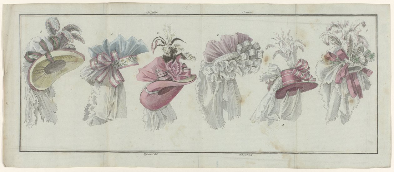 Magasin des Modes Nouvelles Françaises et Anglaises, 20 luglio 1787, 25e cahier, 2e année, Pl. unique da A.B. Duhamel