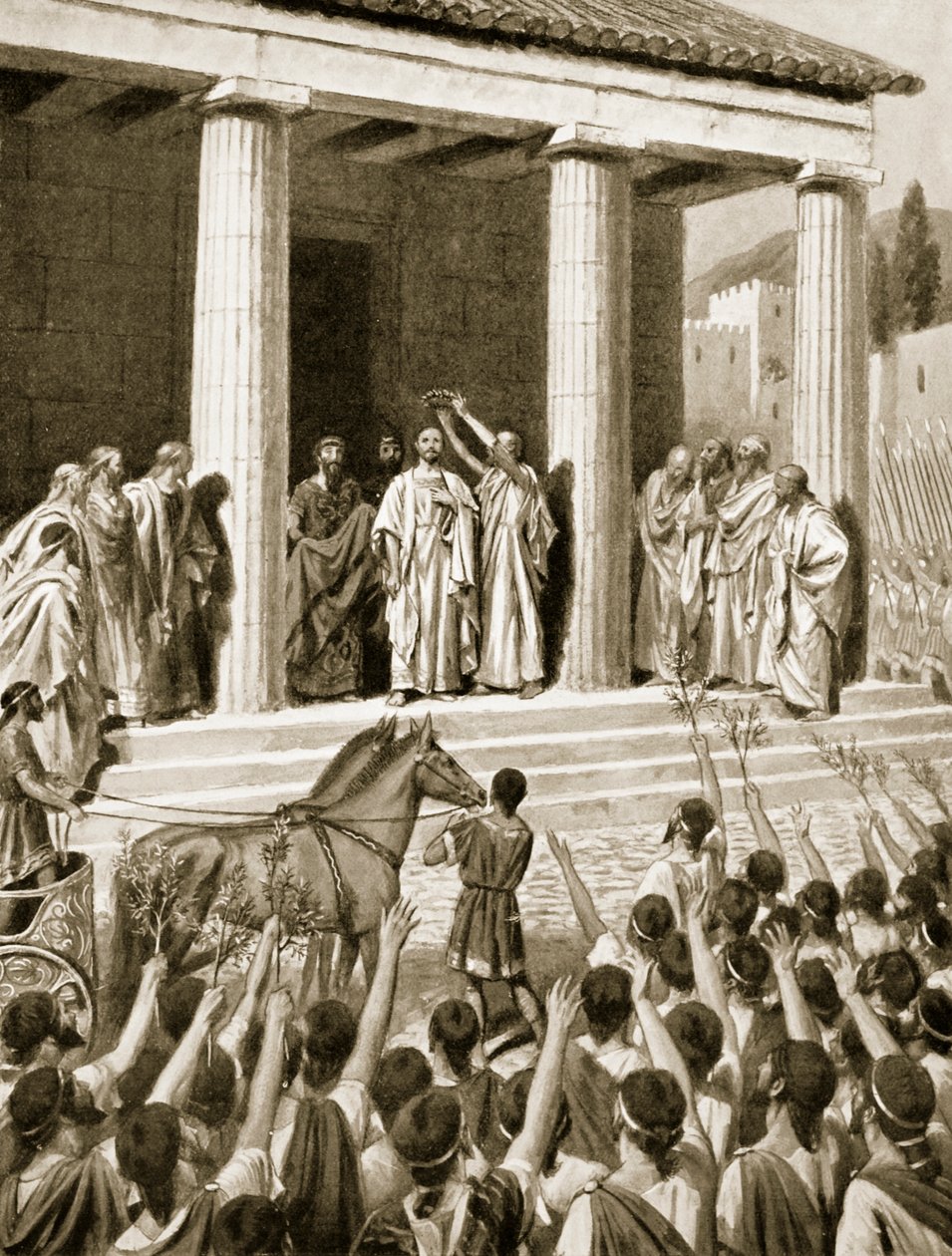 Temistocle onorato a Sparta, illustrazione da 